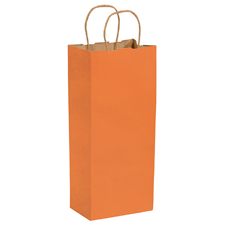 5 <span class='fraction'>1/2</span> x 3 <span class='fraction'>1/4</span> x 13" Orange Tinted Shopping Bags