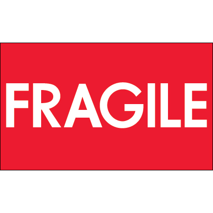 3 x 5" - "Fragile" (High Gloss) Labels