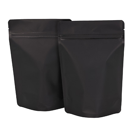6 x 11 x 3", Black - Matte Stand-Up Barrier Pouches