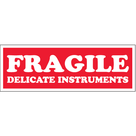 1 <span class='fraction'>1/2</span> x 4" - "Fragile - Delicate Instruments" Labels