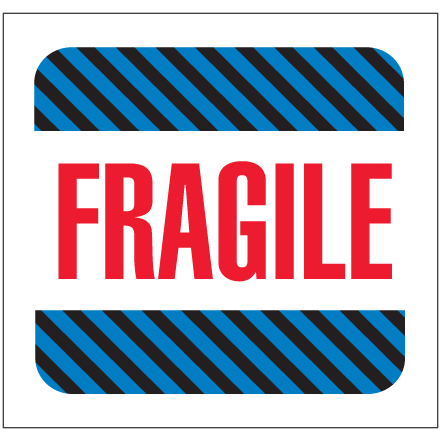 4 x 4" - "Fragile" Labels