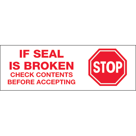 2" x 55 yds. - "Stop If Seal Is Broken..." Tape Logic<span class='rtm'>®</span> Messaged Carton Sealing Tape