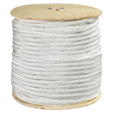 1/2", 6,500 lb, White Double Braided Nylon Rope
